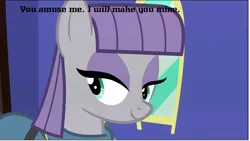 Size: 1288x724 | Tagged: caption, derpibooru import, eska, image macro, maud pie, maud pie (episode), meme, quote, safe, screencap, smiling, solo, text, the legend of korra