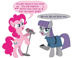 Size: 1600x1200 | Tagged: artist:raggyrabbit94, derpibooru import, maud pie, maud pie (episode), microphone, pinkie pie, queen (band), safe, singing, we will rock you