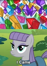 Size: 709x983 | Tagged: caption, derpibooru import, edit, edited screencap, i came, image macro, implied orgasm, maud pie, maud pie (episode), meme, screencap, suggestive, text