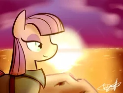 Size: 1280x960 | Tagged: artist:wishdream, derpibooru import, maud pie, maud pie (episode), safe, solo, sunset