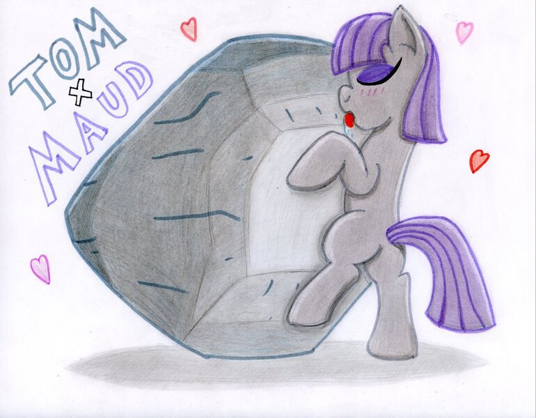 Size: 1012x789 | Tagged: safe, artist:the1king, derpibooru import, maud pie, tom, maud pie (episode), cargo ship, female, licking, rockcon, shipping, tomaud, tongue out