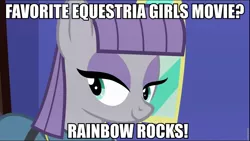 Size: 960x540 | Tagged: safe, derpibooru import, maud pie, equestria girls, maud pie (episode), rainbow rocks, caption, meme, rock pun, solo