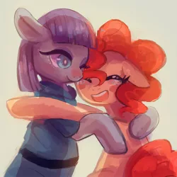 Size: 1280x1282 | Tagged: artist:cherivinca, clothes, derpibooru import, maud pie, maud pie (episode), pinkie pie, safe