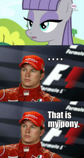 Size: 512x960 | Tagged: derpibooru import, ferrari, formula 1, kimi raikkonen, maud pie, maud pie (episode), meme, safe, that's my pony, that's my x