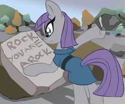 Size: 538x448 | Tagged: artist:supersheep64, chiseling, derpibooru import, maud pie, maud pie (episode), poetry, rock, safe, solo, stone, tablet