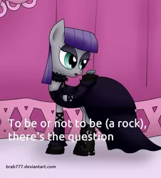 Size: 849x941 | Tagged: artist:brab777, boulder (pet), clothes, derpibooru import, dress, hamlet, maud pie, safe, shakespeare, solo