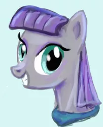 Size: 551x679 | Tagged: safe, artist:hereticalrants, derpibooru import, maud pie, earth pony, pony, maud pie (episode), bust, female, mare, portrait, smiling, solo, when she smiles