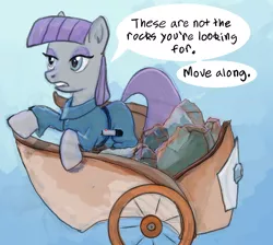 Size: 600x538 | Tagged: artist:hereticalrants, cart, crossover, darth maul, derpibooru import, lightsaber, maud pie, maud pie (episode), movie reference, safe, solo, star wars, wagon, weapon