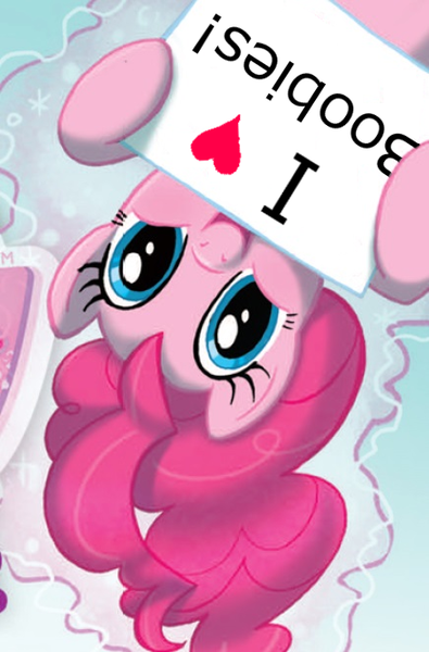 Size: 436x663 | Tagged: derpibooru import, exploitable meme, meme, pinkie pie, pinkie pie's sign, sign, solo, suggestive