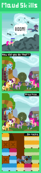 Size: 440x1820 | Tagged: artist:zztfox, comic, derpibooru import, maud pie, maud pie (episode), mr. driller, pixel art, safe