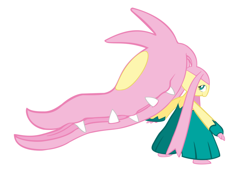 Size: 4256x3034 | Tagged: absurd resolution, artist:fou-mage, crossover, derpibooru import, fluttershy, mawile, pokefied, pokémon, safe, simple background, solo, species swap, transparent background, vector