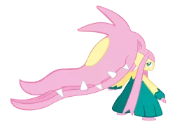 Size: 4256x3034 | Tagged: absurd resolution, artist:fou-mage, crossover, derpibooru import, fluttershy, mawile, pokefied, pokémon, safe, simple background, solo, species swap, transparent background, vector