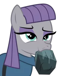 Size: 4000x5031 | Tagged: absurd resolution, artist:masem, derpibooru import, drool, faic, maud pie, maud pie (episode), mouth hold, rock, safe, simple background, solo, that pony sure does love rocks, transparent background, vector