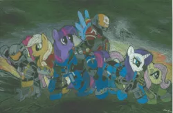 Size: 1024x670 | Tagged: applejack, artist:dreamactualizer, crossover, derpibooru import, fluttershy, halo reach, halo (series), mane six, noble six, noble team, pinkie pie, rainbow dash, rarity, safe, twilight sparkle