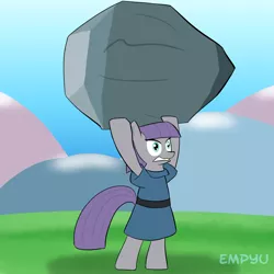 Size: 1000x1000 | Tagged: safe, artist:empyu, derpibooru import, maud pie, tom, pony, maud pie (episode), bipedal, solo