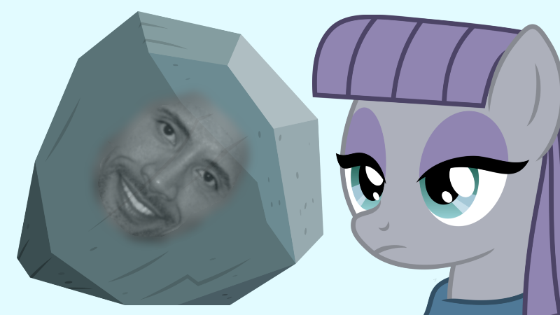 Size: 800x450 | Tagged: artist:gigapon, caption, derpibooru import, dwayne johnson, image macro, maud pie, maud pie (episode), meme, safe, text, tom, wat