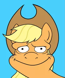 Size: 665x800 | Tagged: and it's already shit, applejack, creepy, derpibooru import, meme, moe syzlak, safe, solo, the simpsons