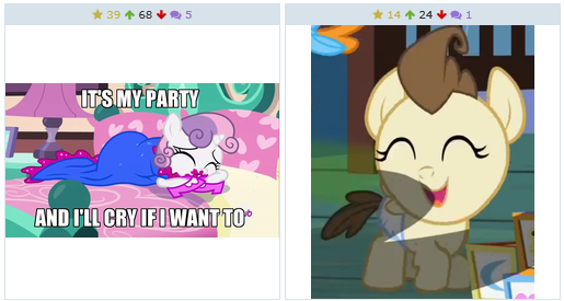 Size: 515x275 | Tagged: 5-year-old sweetie belle, crying, cute, derpibooru, derpibooru import, exploitable meme, for whom the sweetie belle toils, it's my party, juxtaposition, juxtaposition win, lesley gore, meme, meta, pound cake, pound cake laughs at your misery, safe, song reference, sweetie belle