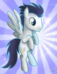 Size: 1024x1330 | Tagged: artist:rdapplepie, derpibooru import, old cutie mark, safe, soarin', solo