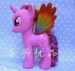 Size: 589x555 | Tagged: safe, derpibooru import, twilight sparkle, twilight sparkle (alicorn), alicorn, pony, colored wings, female, mare, multicolored wings, prototype, rainbow wings, taobao, toy, wings