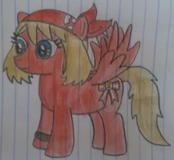 Size: 554x510 | Tagged: safe, artist:bronynel, derpibooru import, oc, oc:shooting star, ponified, unofficial characters only, pony, may, pokémon, pokémon advanced, solo, traditional art