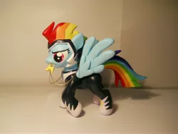 Size: 4320x3240 | Tagged: artist:earthenpony, clothes, costume, craft, derpibooru import, irl, photo, power ponies, power ponies (episode), rainbow dash, safe, sculpture, solo, zapp