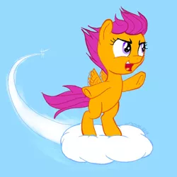 Size: 640x640 | Tagged: artist:snapai, cloud, derpibooru import, safe, scootaloo, scootaloo can't fly, solo