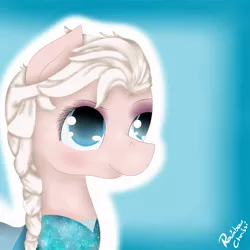 Size: 894x894 | Tagged: safe, artist:grafikfehler, derpibooru import, ponified, pony, elsa, frozen (movie), gradient background, solo