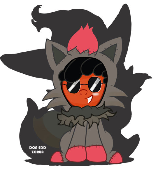 Size: 1392x1476 | Tagged: artist:doneddzorua, clothes, derpibooru import, oc, pokémon, safe, solo, suit, unofficial characters only, zorua