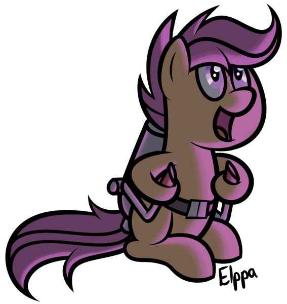 Size: 2729x2889 | Tagged: artist:elppa, derpibooru import, jetpack, safe, scootaloo, scootaloo can't fly, simple background, solo, transparent background