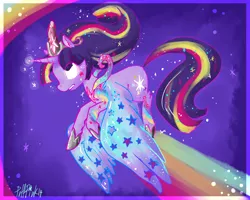 Size: 1000x800 | Tagged: safe, artist:puffpink, derpibooru import, twilight sparkle, twilight sparkle (alicorn), alicorn, pony, season 4, female, mare, rainbow power, solo, space