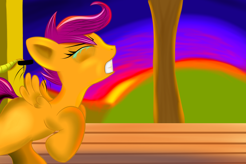 Size: 3035x2026 | Tagged: artist:chrisgotjar, crying, derpibooru import, safe, scootaloo, scootaloo can't fly, solo