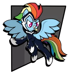 Size: 2837x3038 | Tagged: artist:dahhez, clothes, costume, derpibooru import, power ponies, power ponies (episode), rainbow dash, safe, solo, zapp