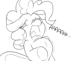 Size: 708x596 | Tagged: artist:n@ndo, chest, crying, derpibooru import, eye, eyes, fetish, grayscale, lineart, monochrome, nostril flare, nostrils, open mouth, pinkie pie, pre sneeze, puffed chest, ready to sneeze, safe, simple background, sneezing, sneezing fetish, solo, teary eyes, white background
