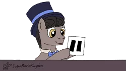 Size: 1105x622 | Tagged: safe, artist:mkogwheel, derpibooru import, doctor whooves, time turner, leap of faith, doctor who, eleventh doctor, exploitable meme, lyra's score, meme, solo