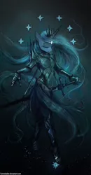 Size: 650x1248 | Tagged: anthro, armor, artist:foxinshadow, crossover, derpibooru import, eärendil the mariner, eyes closed, lord of the rings, princess luna, safe, silmaril, solo, sword, the silmarillion, tolkien, warrior luna, weapon
