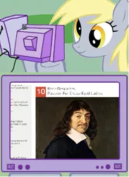 Size: 565x773 | Tagged: derpibooru import, derpy hooves, exploitable meme, human, meme, obligatory pony, philosophy, rené descartes, safe, tv meme