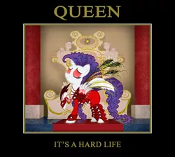 Size: 4091x3662 | Tagged: safe, artist:athos01, derpibooru import, rarity, ponified, pony, unicorn, female, mare, meme, ponified single cover, queen (band), raised hoof, single cover, solo