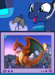 Size: 1126x1538 | Tagged: charizard, derpibooru import, exploitable meme, gamer luna, meme, obligatory pony, pokémon, princess luna, safe, super smash bros., super smash bros. 4, tv meme