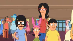Size: 700x394 | Tagged: bob's burgers, brony, brony stereotype, clothes, convention, cosplay, costume, crossover, derpibooru import, gene belcher, linda belcher, louise belcher, parody, reference, safe, screencap, tina belcher