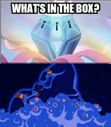 Size: 291x332 | Tagged: aladdin, derpibooru import, exploitable meme, genie, genie (aladdin), meme, mystery box of plot importance, princess twilight sparkle (episode), safe, twilight sparkle, what's in the box?