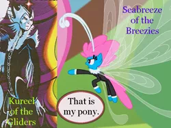 Size: 750x560 | Tagged: angry, breezie, comic, comparison, couch, derpibooru import, edit, elf, elfquest, fluttershy, gesture, glider, hiding, it ain't easy being breezies, kureel, meme, reversed, safe, screencap, seabreeze, sending, text, that's my pony, that's my x