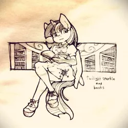 Size: 554x554 | Tagged: alicorn, anthro, artist:hobilo, book, derpibooru import, grayscale, human, humanized, monochrome, reading, safe, solo, traditional art, twilight sparkle, twilight sparkle (alicorn)