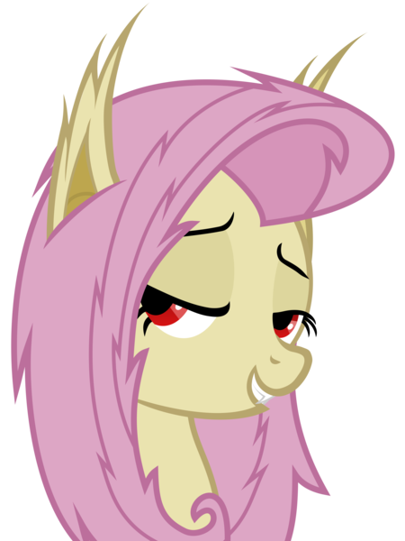 Size: 4500x6000 | Tagged: suggestive, artist:magister39, derpibooru import, fluttershy, bat pony, pony, vampire, bats!, absurd resolution, bat ponified, bedroom eyes, flutterbat, race swap, show accurate, simple background, solo, transparent background, vector