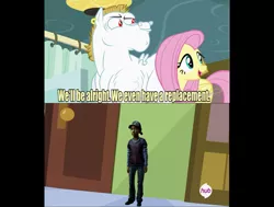 Size: 1042x789 | Tagged: bulk biceps, clementine (walking dead), derpibooru import, exploitable meme, fluttershy, meme, rainbow falls, replacement meme, safe, the walking dead, the walking dead game