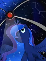 Size: 3000x4000 | Tagged: artist:flamevulture17, blood moon, constellation, derpibooru import, eclipse, lunar eclipse, moon, orion (constellation), princess luna, safe, solo