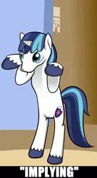 Size: 1297x2381 | Tagged: artist:guephren, artist:muffinshire, bomb ass tea, caption, comic:twilight's first day, derpibooru import, image macro, implying, meme, reaction image, safe, shining armor, solo, text