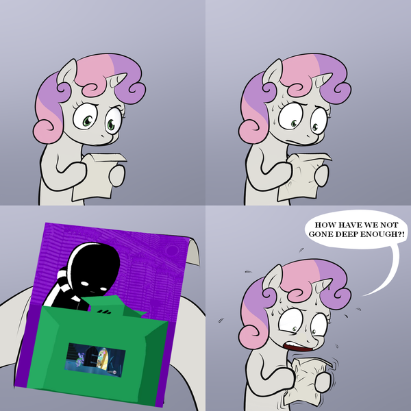 Size: 1024x1024 | Tagged: accepted meme that never ends, derpibooru import, exploitable meme, homestuck, jack noir, meme, obligatory pony, safe, spike, sweetie belle, sweetie's note meme, the meme that never ends, the scary door, twilight sparkle, what's in the box jack?