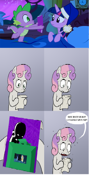 Size: 522x1024 | Tagged: safe, derpibooru import, spike, sweetie belle, twilight sparkle, twilight sparkle (alicorn), alicorn, pony, accepted meme that never ends, exploitable meme, homestuck, jack noir, meme, obligatory pony, spike's comic, sweetie's note meme, the meme that never ends, what's in the box jack?