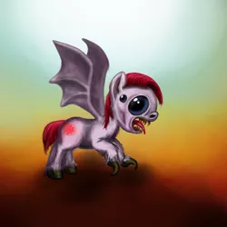 Size: 700x700 | Tagged: safe, artist:lemurkatta, derpibooru import, ponified, pony, bat wings, chaos, creepy, mutant, solo, warhammer (game), warhammer 40k, wings